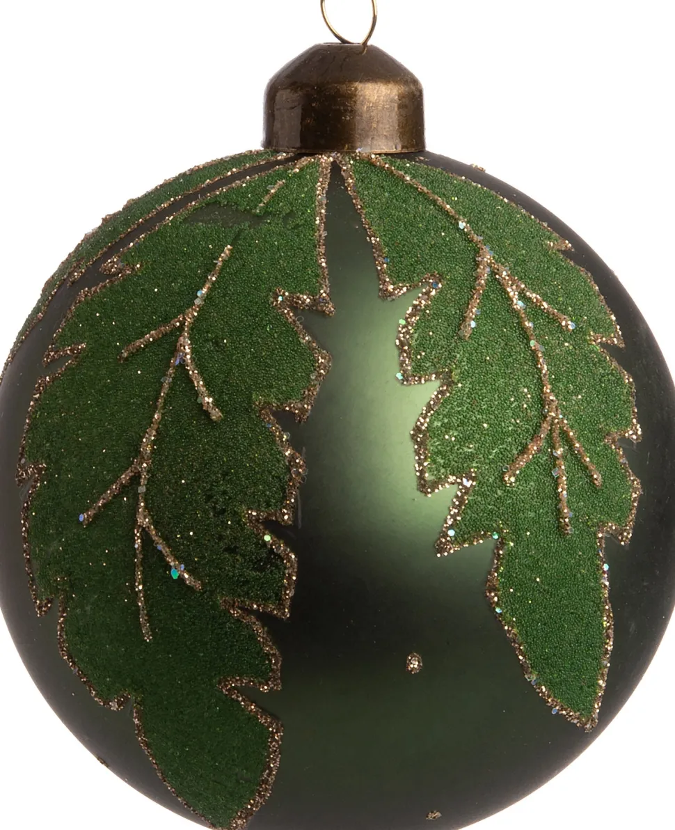 Intratuin Weihnachtskugel Olivet grün D 8 cm