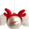 Intratuin Weihnachtskugel Schneemann rot / weiß D 10 H 10 cm