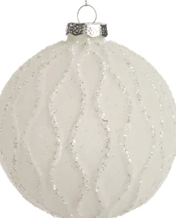 Intratuin Weihnachtskugel Willa weiß D 10 H 10 cm