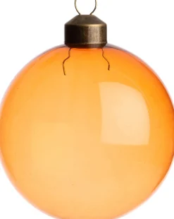 Intratuin Weihnachtskugel Ballots orange transparent D 8 cm