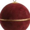 Intratuin Weihnachtskugel Faie mit Streifen bordeaux D 10 cm