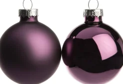Intratuin Weihnachtskugeln violett matt und glänzend D 5 cm 12 St.