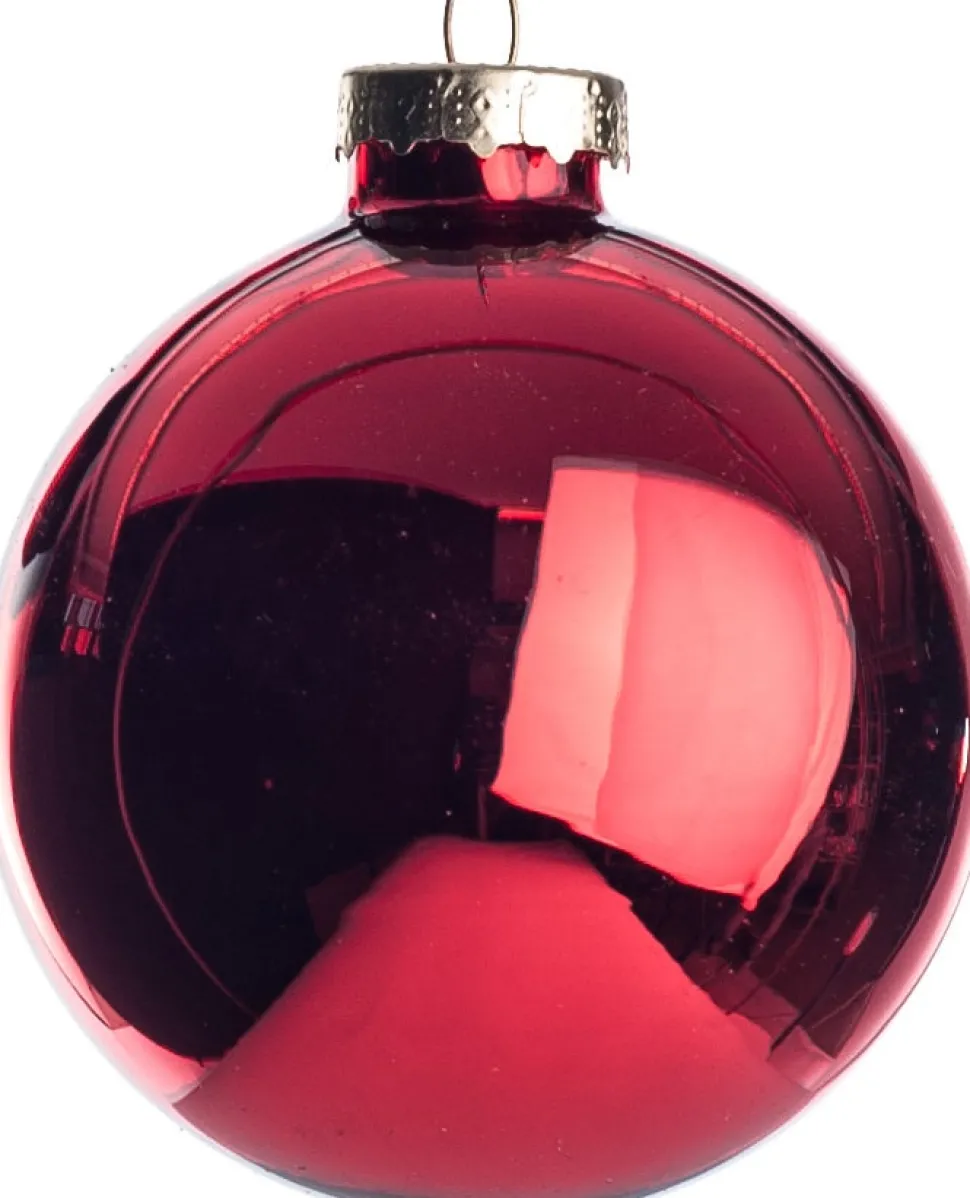 Intratuin Weihnachtskugeln rot matt und glänzend D 8 cm 6 St.