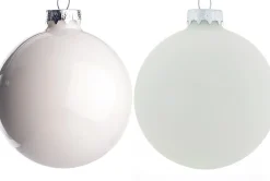 Intratuin Weihnachtskugeln wolkenweiß matt und glänzend D 7 cm 8 St.