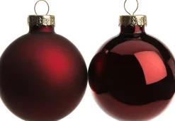 Intratuin Weihnachtskugeln dunkelrot matt und glänzend D 5 cm 12 St.