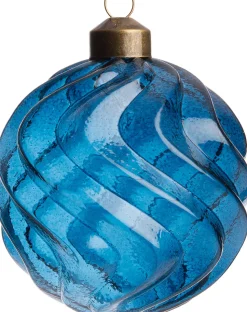 Intratuin Weihnachtskugel Laon Wellen blau transparent D 8 cm