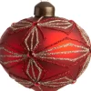 Intratuin Weihnachtskugel Vannes Zwiebelform bloem rot D 8 cm
