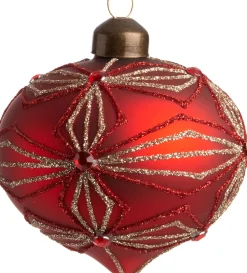 Intratuin Weihnachtskugel Vannes Zwiebelform bloem rot D 8 cm