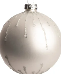 Intratuin Weihnachtskugel Alston weiß / silber D 8 cm