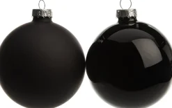 Intratuin Weihnachtskugeln schwarz matt und glänzend D 8 cm 6 St.