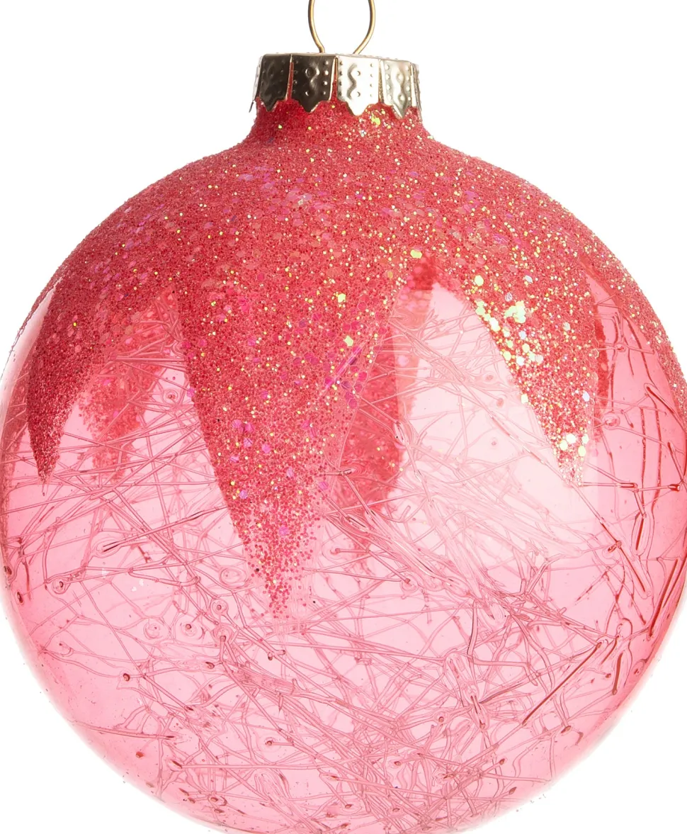 Intratuin Weihnachtskugel Aubais rosa transparent D 8 cm