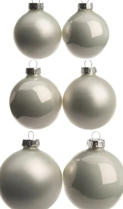 Intratuin Weihnachtskugeln weiß matt und glänzend D 5/6/7 cm 42 St.
