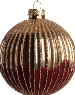 Intratuin Weihnachtskugel Jyll rot / gold D 8 H 8 cm