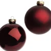 Intratuin Weihnachtskugeln Glas dunkelrot matt und glänzend D 8 cm 6 St.