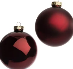 Intratuin Weihnachtskugeln Glas dunkelrot matt und glänzend D 8 cm 6 St.