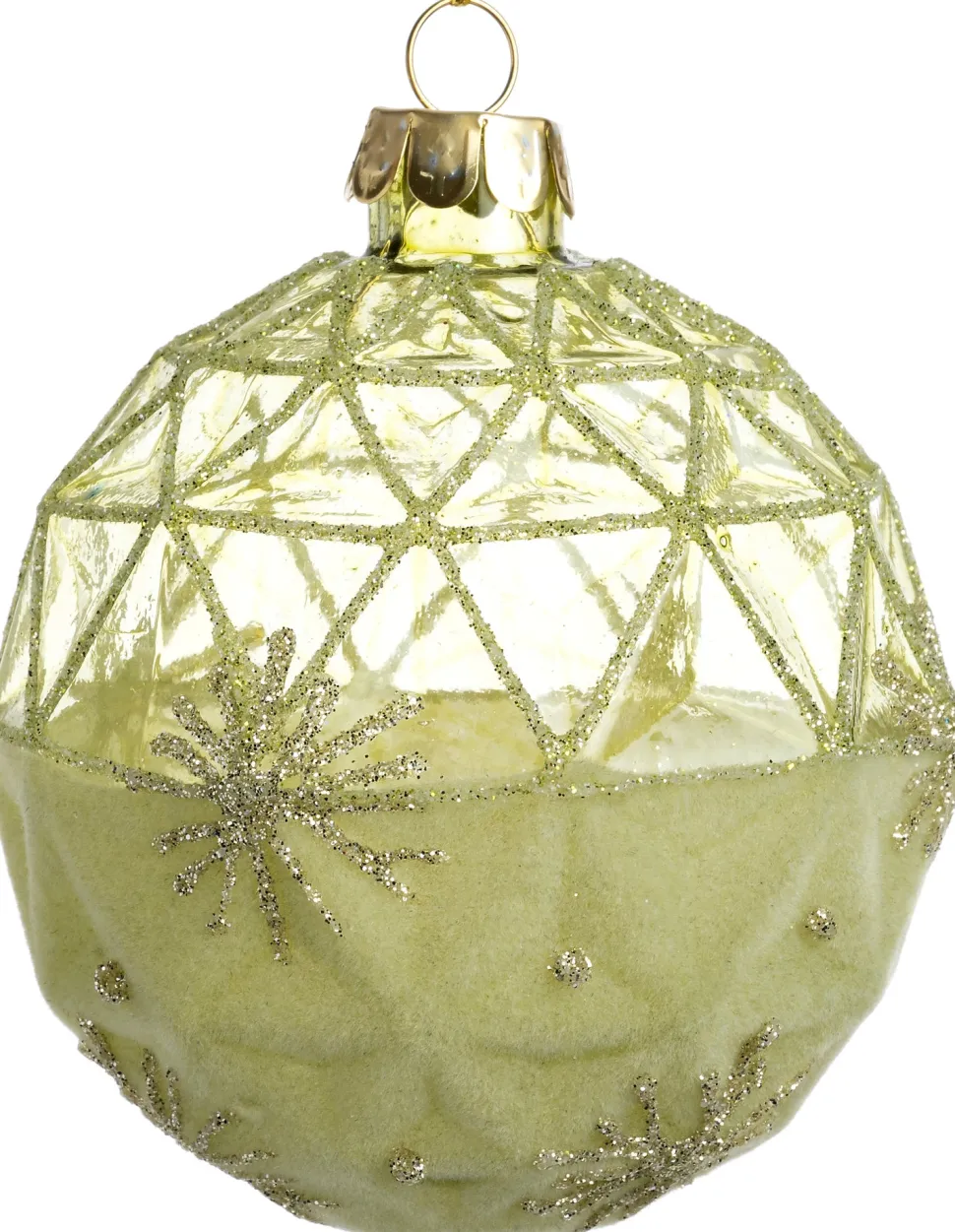 Intratuin Weihnachtskugel Charlbury Schneeflocke licht grün D 8 cm