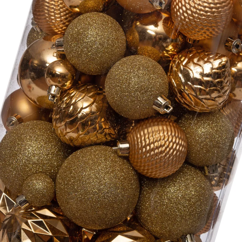 Intratuin Weihnachtskugeln Set gold D 3/6/8 cm 100 St.