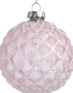 Intratuin Weihnachtskugel Alloway rosa Karomuster D 8 cm