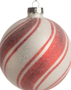 Intratuin Weihnachtskugel weiß / rot D 8 H 8 cm