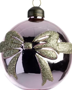 Intratuin Weihnachtskugel Bo Schleife rosa / gold D 8 cm