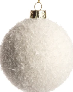 Intratuin Weihnachtskugel Hilary weiß D 8 H 8 cm