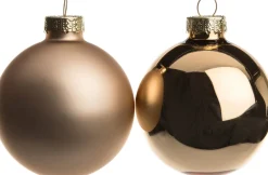 Intratuin Weihnachtskugeln taupe matt und glänzend D 6 cm 10 St.