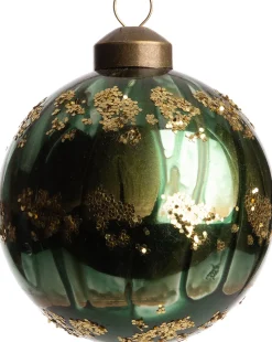 Intratuin Weihnachtskugel Maurs grün Glitzer D 8 cm