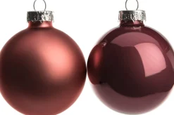 Intratuin Weihnachtskugeln dunkelrosa matt und glänzend D 6 cm 10 St.