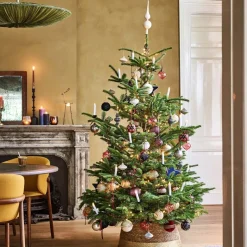 Intratuin Weihnachtskugel Gem mit Streifen bordeaux D 10 cm