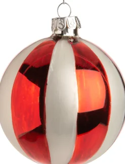 Intratuin Weihnachtskugel Talina rot / weiß D 8 H 8 cm