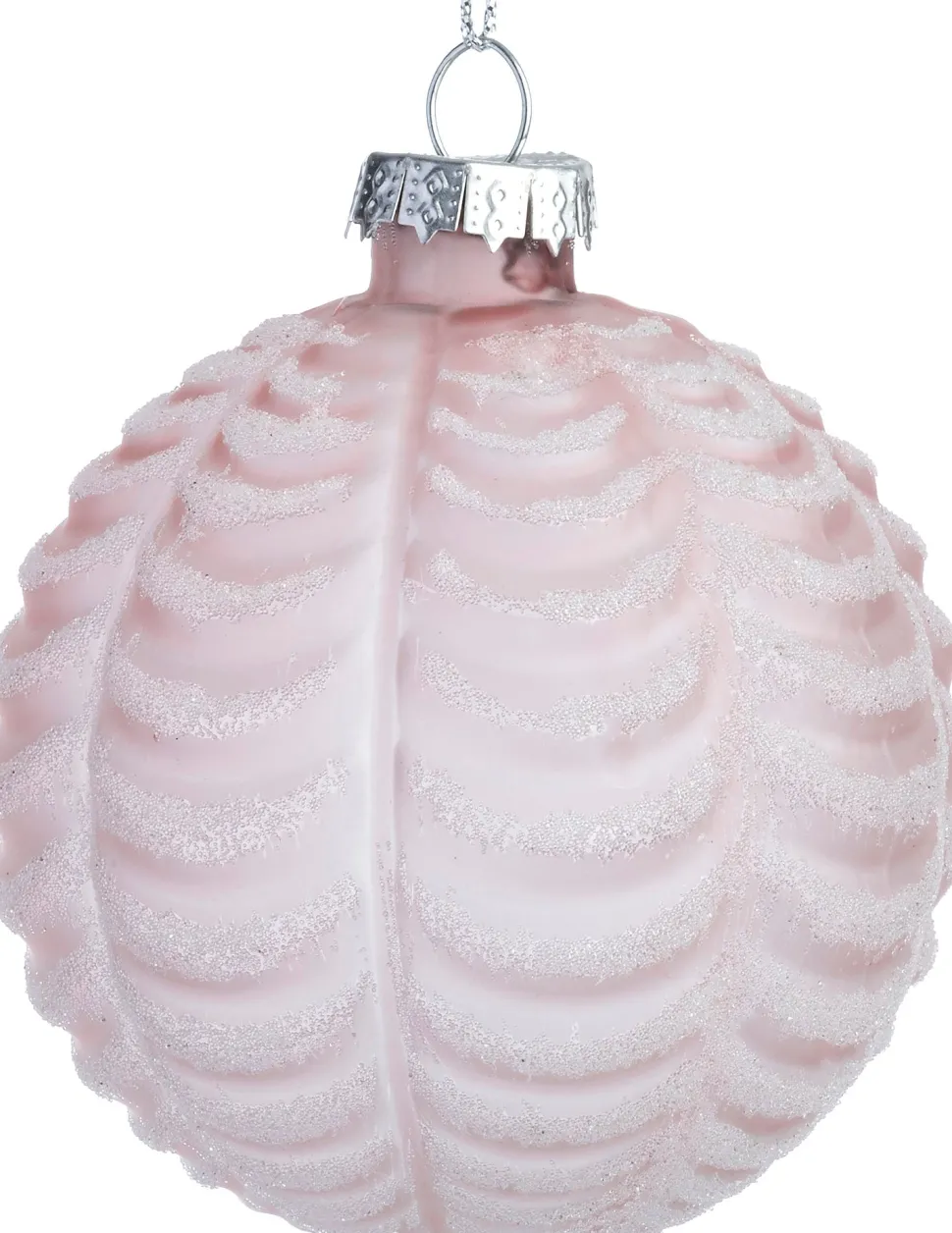 Intratuin Weihnachtskugel Crathes rosa Welle D 8 cm