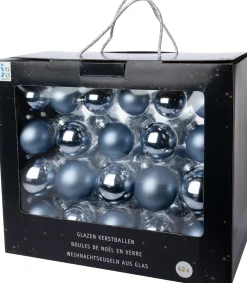 Intratuin Weihnachtskugeln Set hellblau D 7 cm 42 St.