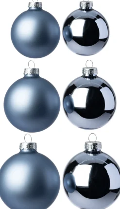 Intratuin Weihnachtskugeln Set hellblau D 7 cm 42 St.