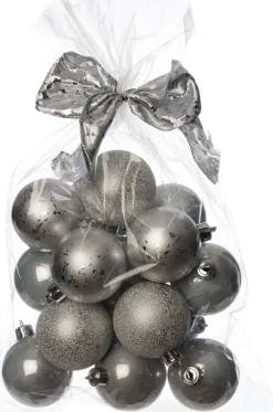 Intratuin Weihnachtskugeln Set D 6 cm 16 St. silber