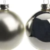 Intratuin Weihnachtskugeln silber matt und glänzend D 8 cm 6 St.