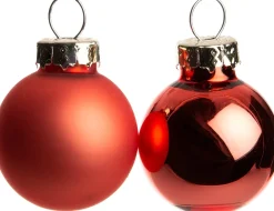 Intratuin Weihnachtskugeln orangerot matt und glänzend D 2,5 cm 24 St.