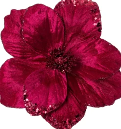 Intratuin Weihnachtsschmuck Bloda Blume mit Clip rot D 16 H 16 cm