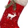 Intratuin Weihnachtssocke Pailletten Hirsch rot 52 x 18 x 2 cm