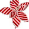 Intratuin Weihnachtsstecker Candyline Blume mit Streifen rot / weiß 25 x 25 x 35 cm