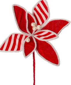 Intratuin Weihnachtsstecker Candyline Blume rot / weiß 25 x 25 x 35 cm