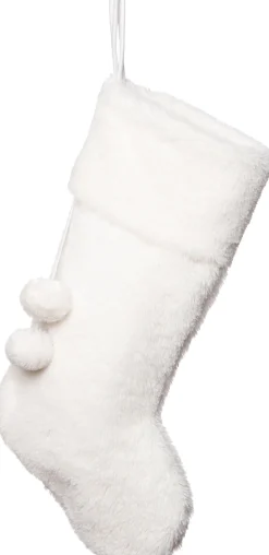 Intratuin Weihnachtsstrumpf Fluffy weiß 49 x 27 x 1,5 cm