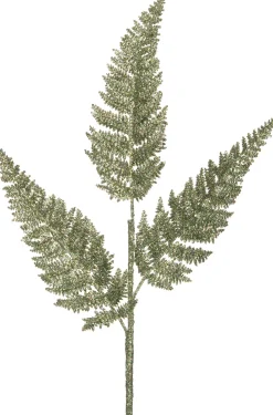 Intratuin Weihnachtszweig Farnblatt mit Glitzer hellgrün 63 cm