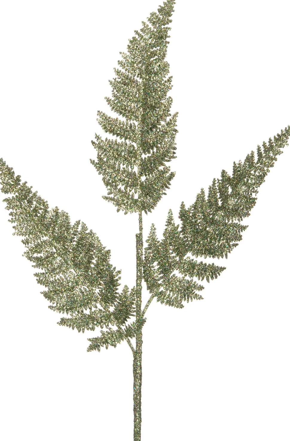 Intratuin Weihnachtszweig Farnblatt mit Glitzer hellgrün 63 cm