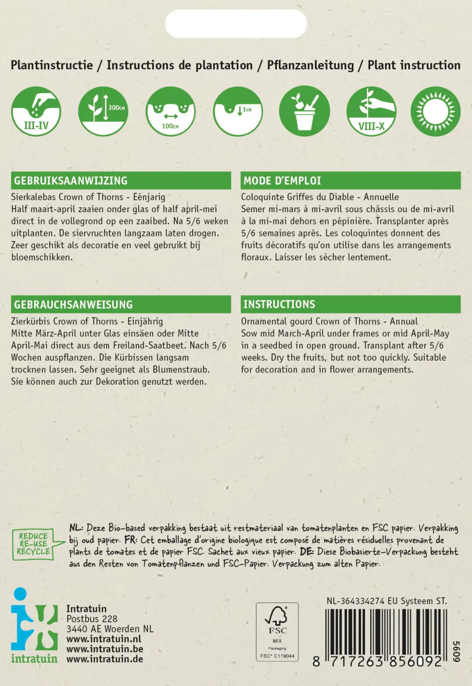 Intratuin Zierkürbis (Cucurbita 'Crown of Thorns') Samen