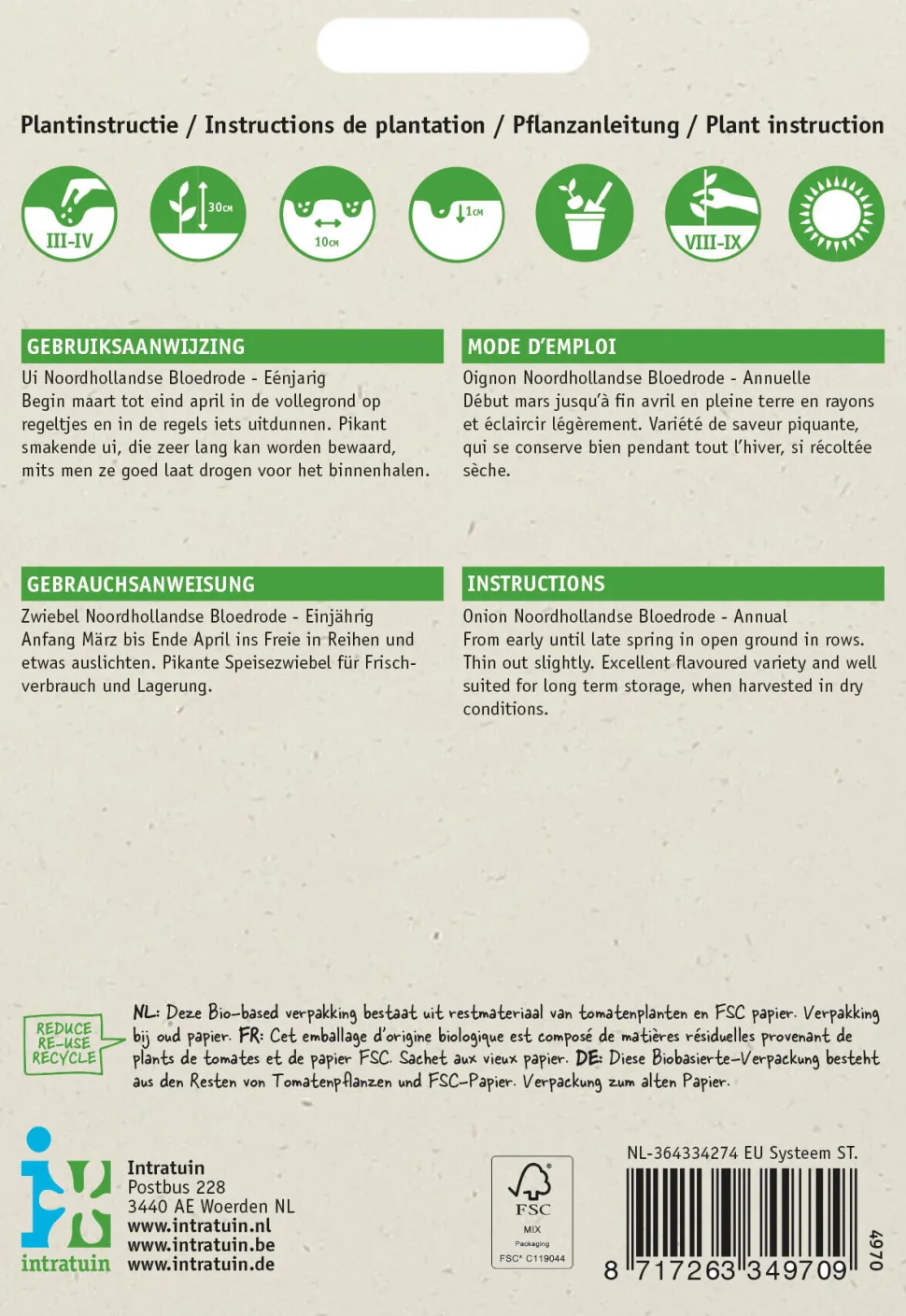 Intratuin Zwiebel (Allium cepa 'Verbesserte Braunschweiger') Samen