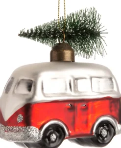 Intratuin Weihnachtsbaumschmuck Bus Bulli rot / weiß 8,7 x 4,7 x 8,7 cm