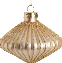 Intratuin Weihnachtsbaumschmuck Tropfen Jemma gold D 8 H 5 cm