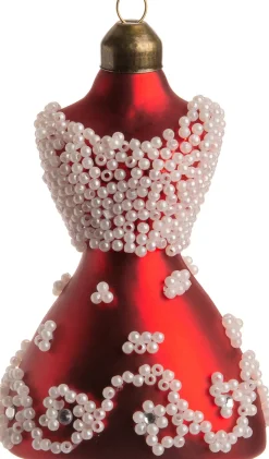 Intratuin Weihnachtsbaumschmuck Kleid rot D 7 H 11,5 cm