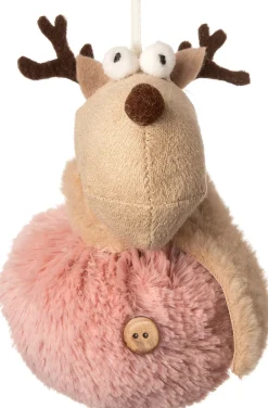Intratuin Weihnachtsbaumschmuck Rentier rosa 8 x 8 x 11 cm