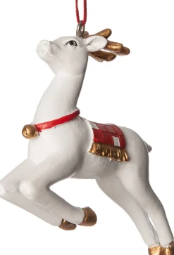 Intratuin Weihnachtsbaumschmuck Rentier weiß 6,5 x 3 x 9 cm